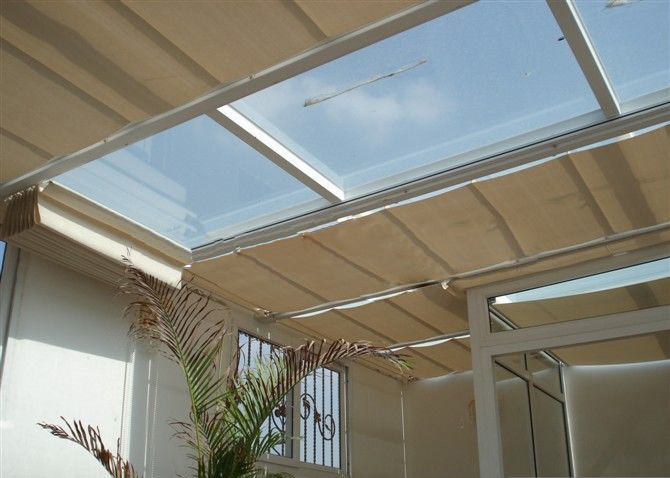 電動雙軌折疊式天棚簾 電動雙軌折疊式天棚簾